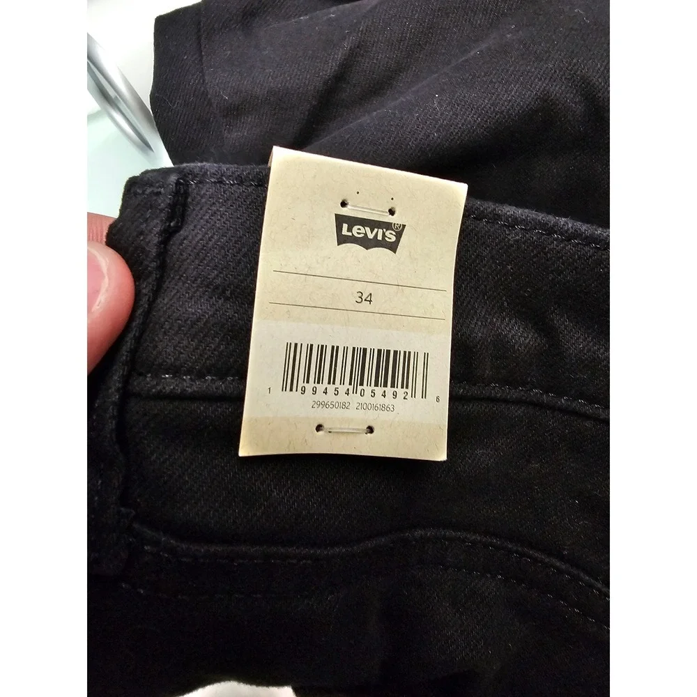 Levi's Womens Mid-Length Shorts Black Cotton Blend Casual Size 34/18